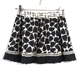 Corey Lynn Calter Black Cream Grommet Mini Skirt 6